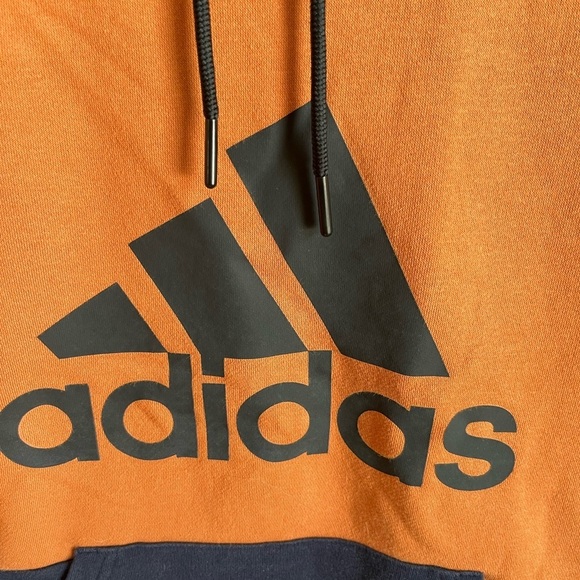 Adidas Men's Navy and Orange Athletic Hoodie Size S - Picture 2 of 5